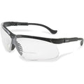 Genesis(R) Reader Safety Glasses, Black Wraparound Frame, 2.0 Diopter, Clear Lens, Universal