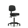 Rutledge Vin Stool with Back-Medium Bench Height with Stationary Glides in Black Trailblazer Vin