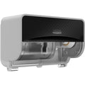 Toilet Paper Dispenser, Coreless, Horizontal Double Roll, Plastic, Black