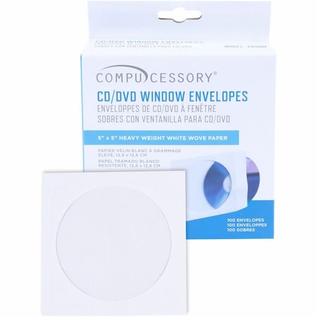 Disc Envelope, White, Paper, PK100