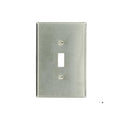 Toggle Switch Wall Plate, Number of Gangs: 1 Stainless Steel, Silver