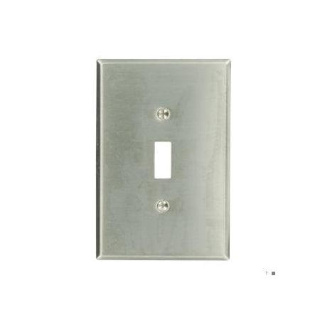Toggle Switch Wall Plate, Number of Gangs: 1 Stainless Steel, Silver