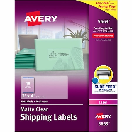 Matte Clear Shipping Labels, PK500