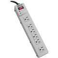 Outlet Strip, Surge, 6 5-15R, 5-15P, 6 ft., Light Gray