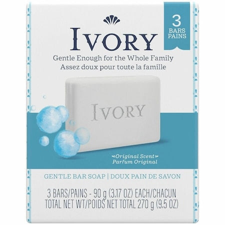 Body Soap, Fragrance Free, White, 3.1 oz, Deodorizing, Wrapped
