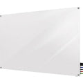 Dry Erase Board, Glass, 36 in, 48 in, No Frame Frame, White, Gloss
