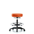 Vin Stool without Back-High Bench Ht with Chrome Foot RingandCasters in Orange Kist Trailblazer Vin