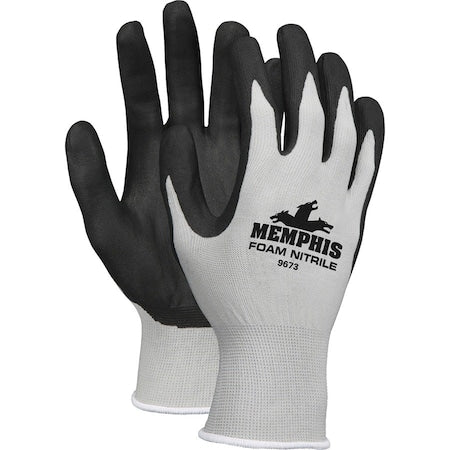 Coated Gloves, Foam Nitrile, Foam, Palm, 3 Abrasion Level, Gray, XL (10) 1 PR