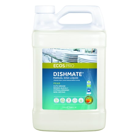 Dish Soap Liquid Dishwashing, Hand Wash, 1 gal, Jug, Pear Scent, Biodegradable, PK4