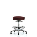 Vin Stool without Back Chr-Med Bench Ht with Chr Foot RingandStat Glides in Burgundy Trailblazer Vin