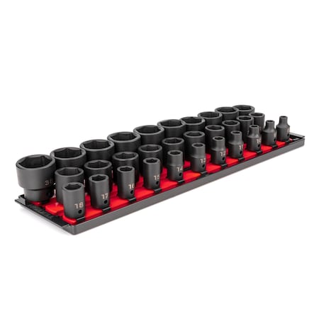 1/2 in Drive Impact Socket Set, Metric, 31 pcs