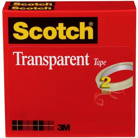 Scotch Transparent Tape,1/2in. W.