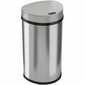 13 gal Half-Round Indoor Metal Can, Silver, Touchless Sensor Lid, Stainless Steel, 12.63 in