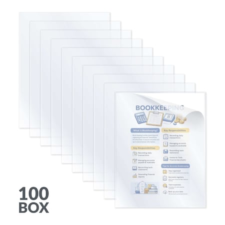 Report Cover, Vinyl, Clear, PK100