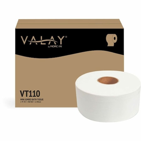 Valay Mini Jumbo Bath Tissue White,PK12