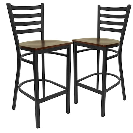 Black Ladder Stool-Mah Seat, PK2