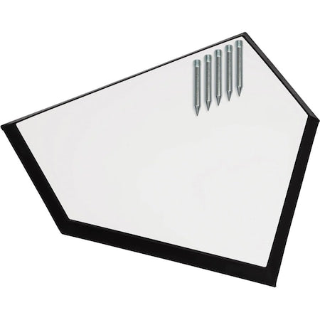 Home Plate, 15 in W, Black; White