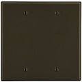 Blank Box Mount Wall Plate, Number of Gangs: 2 Plastic, Satin Finish, Brown