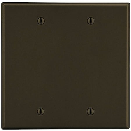 Blank Box Mount Wall Plate, Number of Gangs: 2 Plastic, Satin Finish, Brown