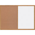 MasterVision Maya Series Combo Whiteboard/Cork Board, Wall Mount, 24"x36", Wood Frame