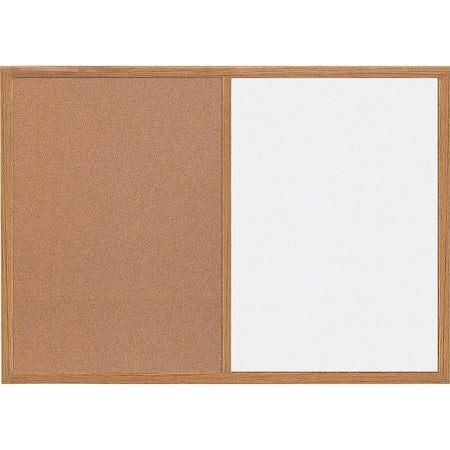 MasterVision Maya Series Combo Whiteboard/Cork Board, Wall Mount, 24"x36", Wood Frame