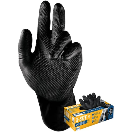 99-1-6000B, Disposable Gloves, 6 mil Palm, Nitrile, Powder-Free, M, 50 PK, Black