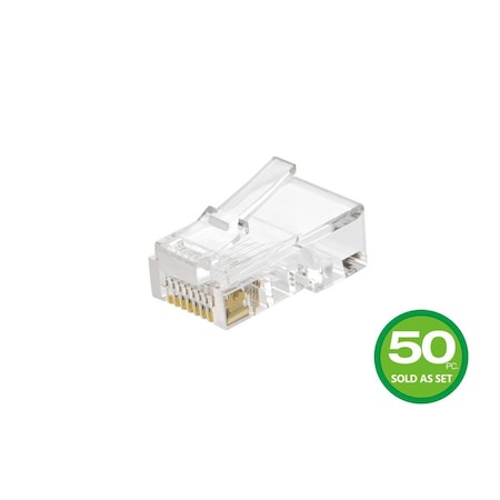 Plug, Modular, RJ45,8P8C, Stranded, PK50