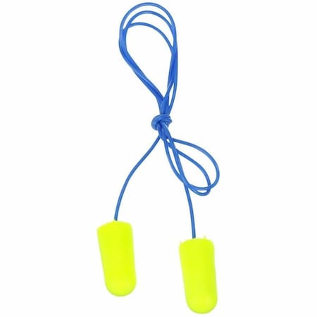 E-A-Rsoft Disposable Corded Ear Plugs, Yellow Neons, Bullet Shape, NRR 33 dB, M, 200PK