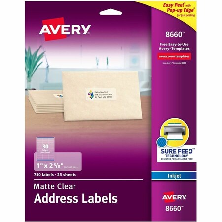 Matte Clear Address Labels, PK750