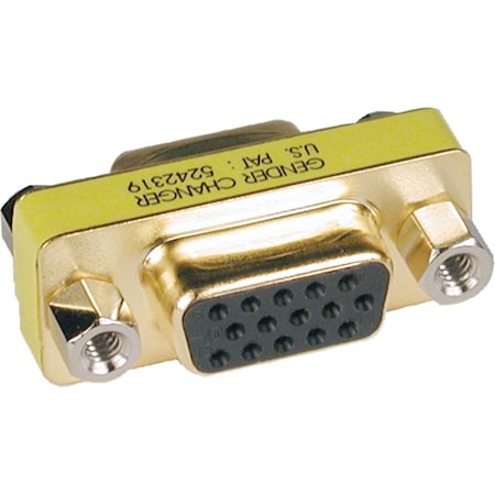 Compact / Slimline Gold VGA Video Coupler Gender Changer F/F