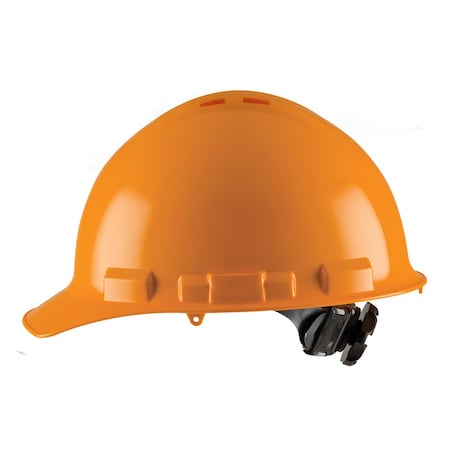 Hard Hat, Ratchet, 4 Point, Vented, Orange