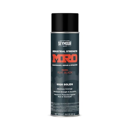 MRO Industrial Spray Paint, Flat Black
