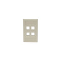 Hubbell 4 Sockets Faceplate - 4 x Socket(s) - 1-gang - Electric Ivory