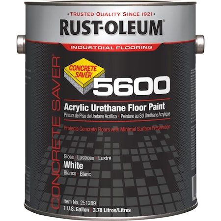 1 gal Floor Paint, Gloss Finish, White, Solvent Base