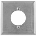 Wall Plates and Boxes, Number of Gangs: 2 Stainless Steel, Brushed Finish, Silver