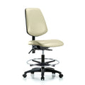 Medium Bench Chair No Arms, 22"" to 29"" Height, Vinyl, Adobe White