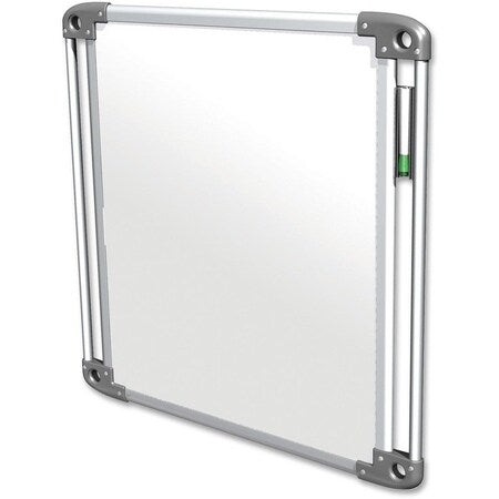 Dry Erase Board, Plastic, 27 7/8 in, 27 7/8 in, Aluminum Frame, White, Matte