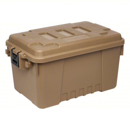Stackable Storage Trunk W/ Lid, 14 gal, 24 in L x 15 in W x 13 in H, Desert Tan, Plastic