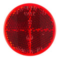 Reflector, Stick-On, Red, Round, Dia 2 In