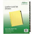 Black Leather Preprinted Tab Dividers