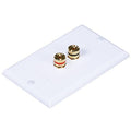 A/V Wallplate, Banana Post, 2pc, 1Spkr, Wht
