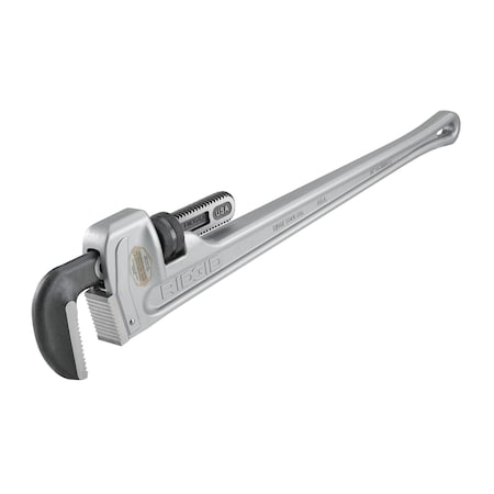 36" Aluminum Straight Pipe Wrench, Serrated, Tether Capable, 5" Jaw Capacity