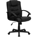 Metal Contemporary Chair, 18" to 22", Fixed Arms, Black