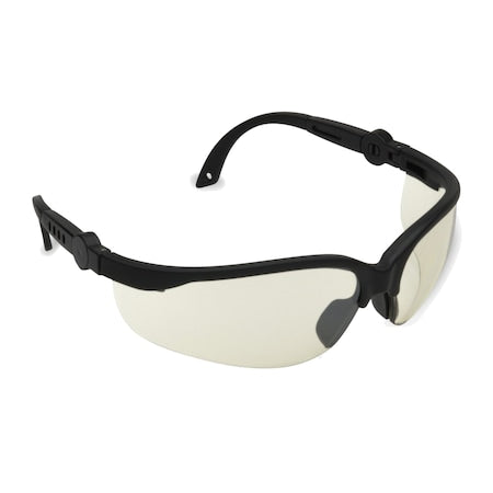 Safety Glasses, Indoor/Outdoor, Black, PR