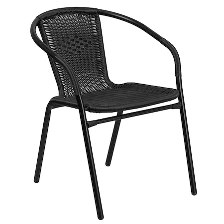 Black Rattan Indoor-Outdoor Stack Chair