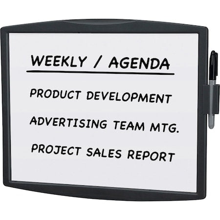 13-1/4"x15-3/8" ABS Plastic Whiteboard, Black Frame