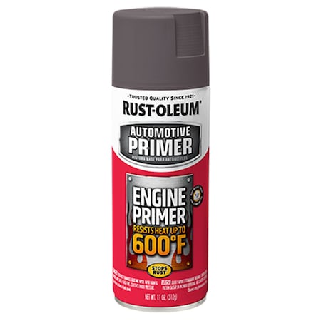 Automotive 600 Degrees F Engine Primer Spray, Gray, Flat, 11 oz