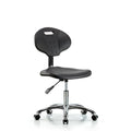 Desk Chair Erie Desk Chair, Chrome, Casters, No Arms, 17-1/2" to 22-1/2" Height, Black; Blue