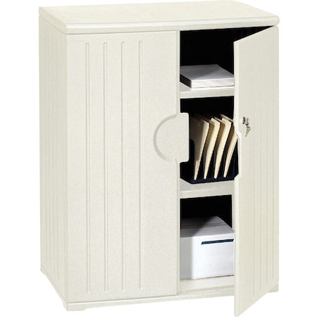Rough n Ready Storage Cabinet, Platinum Granite, HDPE, 2 Shelves, 36 in W x 22 in D x 46 in H