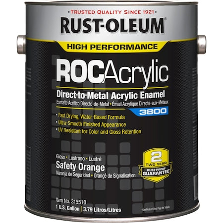 Acrylic Enamel Coating, SafetyOrange, 1gal